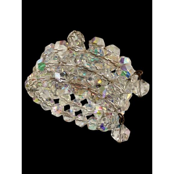 VTG Bracelet Women’s 1 Size Crystal Beads Wrap Around Type 3 Strands Iridescent - Picture 4 of 5